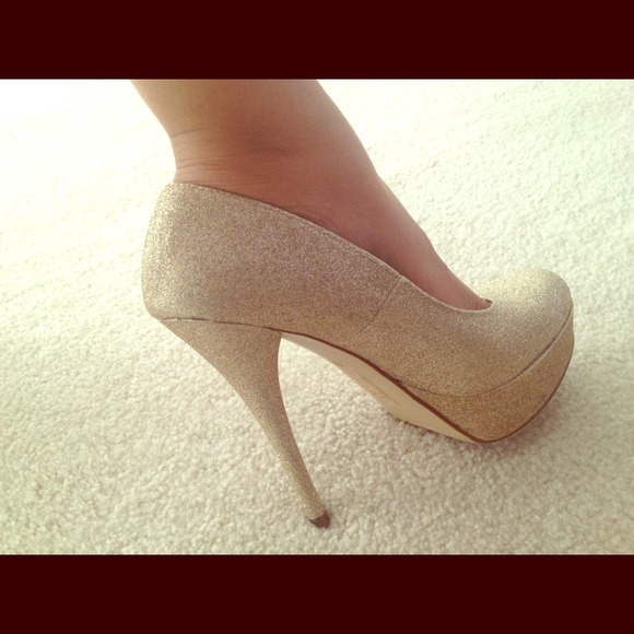 Sexy gold platform stilettos