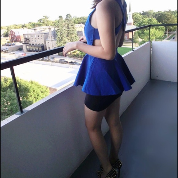 Asos cobalt blue crop top