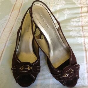 Predictions brown suede sling backs