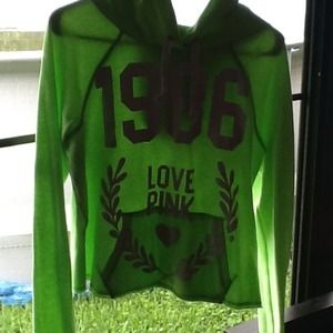 Vs Pink Hoodie lime green