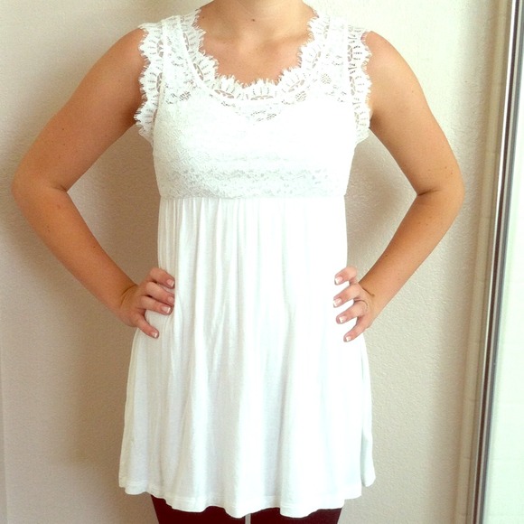 White, top lace dress