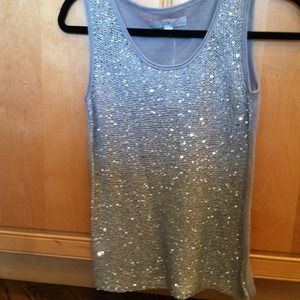 Ann Taylor Loft grey/ silver sleeveless sweater