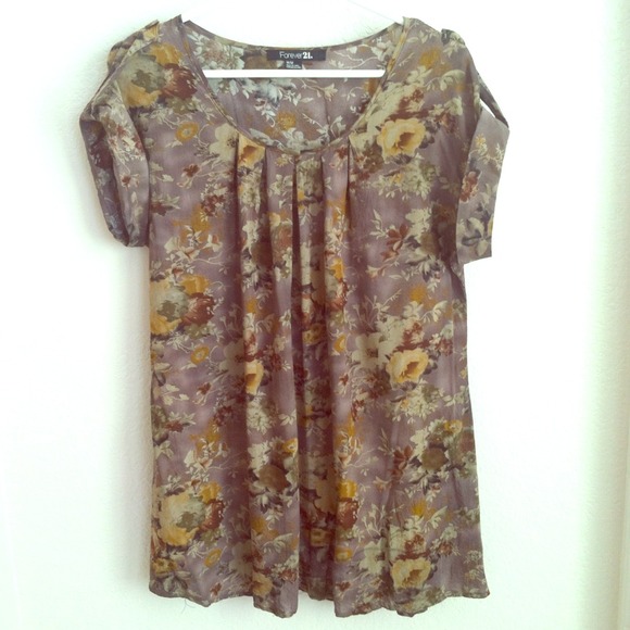 Browns and yellows floral dress
