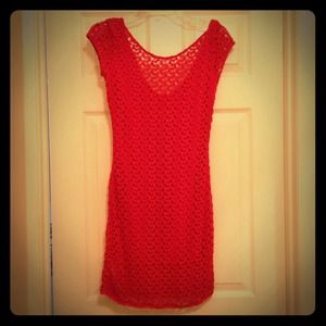 Free People-Red-Crochet Dress