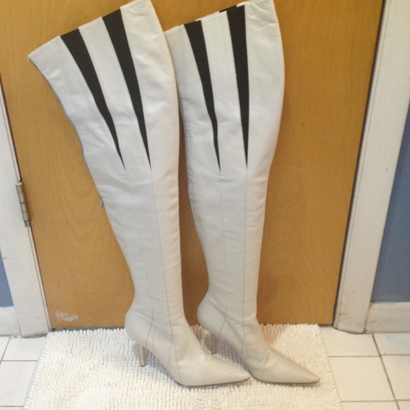 Narciso Rodriguez thigh high leather boots S 6.5 - Picture 2 of 4