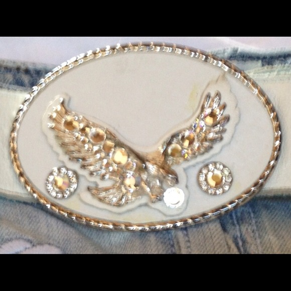 REDUCED❗Eagle white leather belt!!