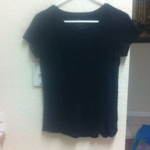 Black short sleeved shirt with beading