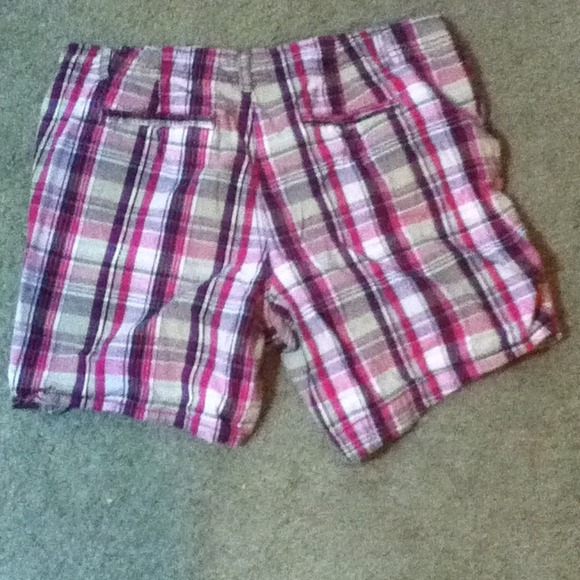Pink plaid shorts. - Picture 2 of 2