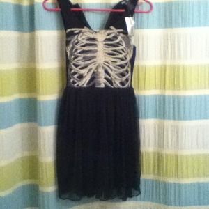 Black skeleton dress