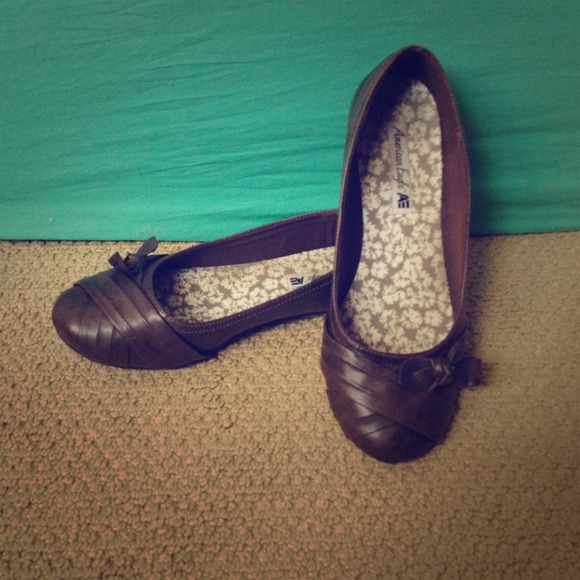 Brown flats (worn once)