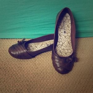 Brown flats (worn once)