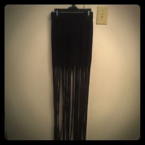 Fringe Maxi Skirt