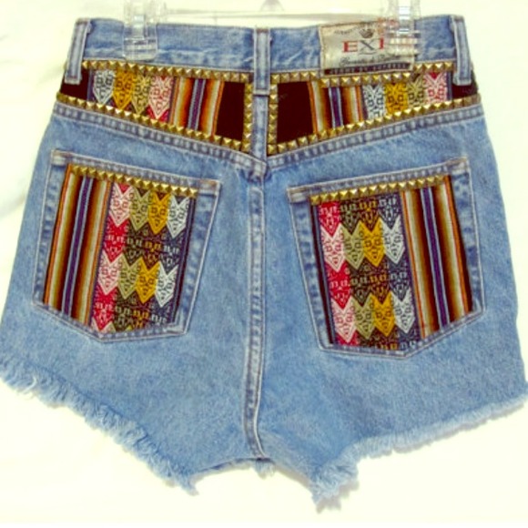 Vintage upcycled tribal shorts - Picture 1 of 4