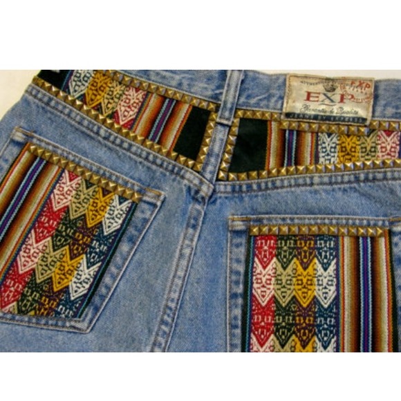 Vintage upcycled tribal shorts - Picture 2 of 4