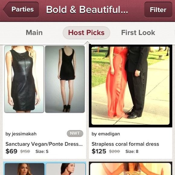 🎉HOST PICK🎉Strapless coral formal dress - Picture 3 of 4