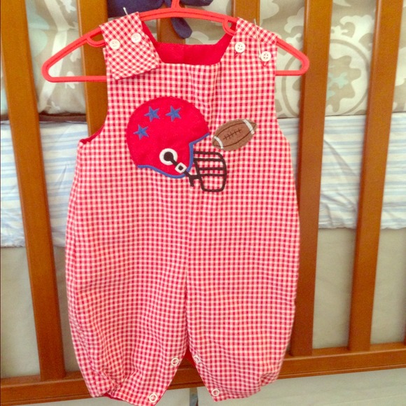 SOLD! Bailey Boys reversible overalls-3 months