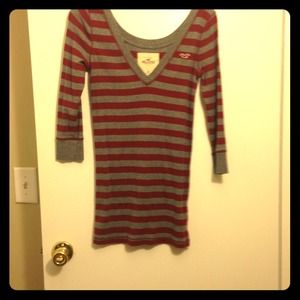 Stripped t maroon and grey❌❌❌SOLD TO CONSIGNMENT