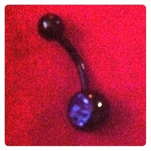 Black and blue belly ring