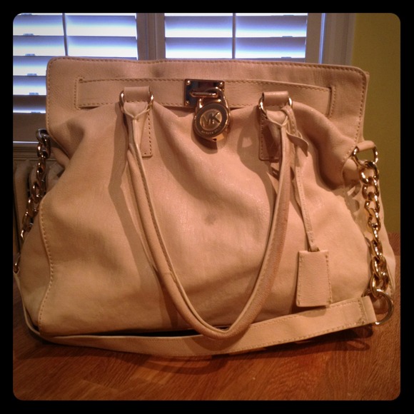 Cream Michael Kors Hamilton Tote