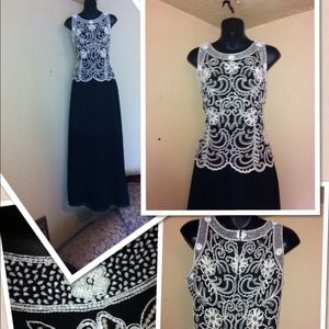 Gorgeous formal black and cream formal dress