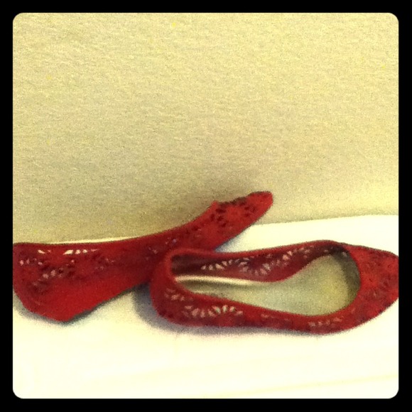 Red flats worn once