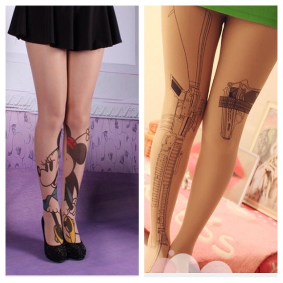 Tattoo transparent panty hose - Picture 1 of 1