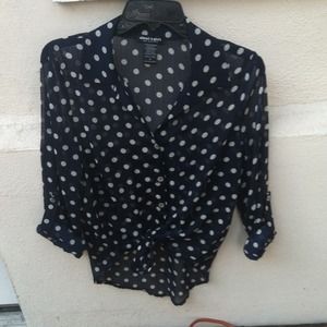 polka dot button down