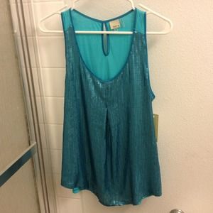 Ecru sequined tank