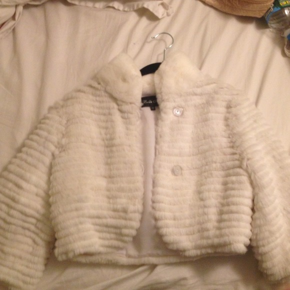 White fur jacket