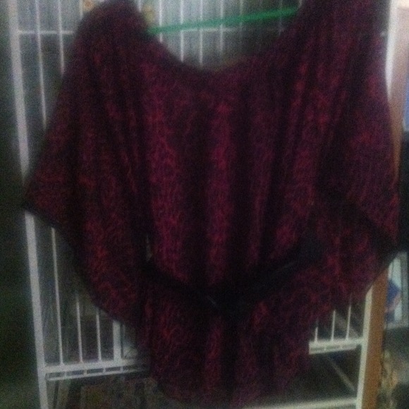 Pink and black leopard print blouse