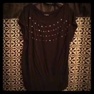 🚫❗SOLD SOLD SOLD 🚫❗ Plus Size Studded  Black Top