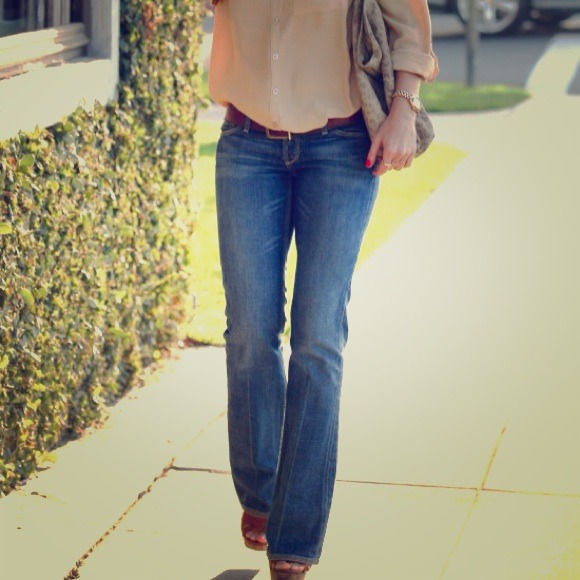 AG The Legend jeans pictured here on Minka Kelly