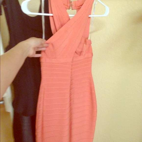 Herve leger coral dress
