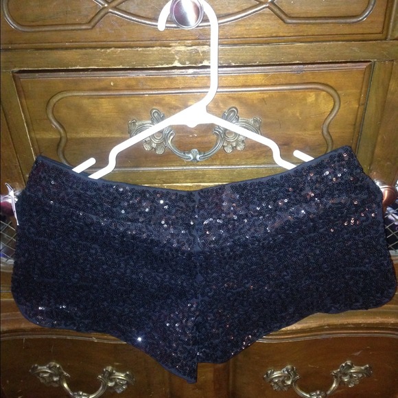 Black sequined shorts