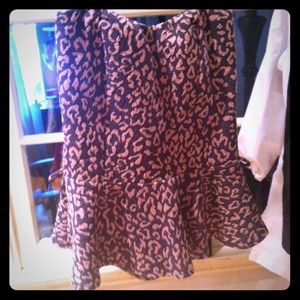 Strapless top, pink amd gray cheetah print