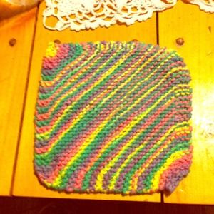 Homemade knitted dishcloth!