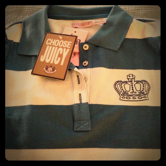 Juicy Couture striped pique polo shirt