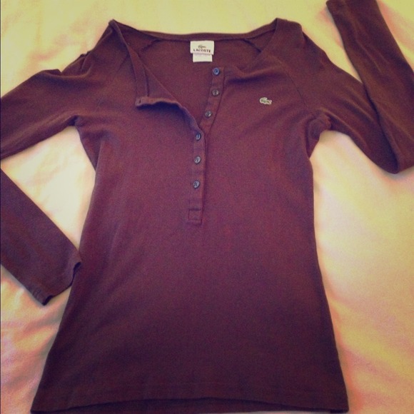 LACOSTE-sz.40/sz.L-Cotton Brown Long Sleeve