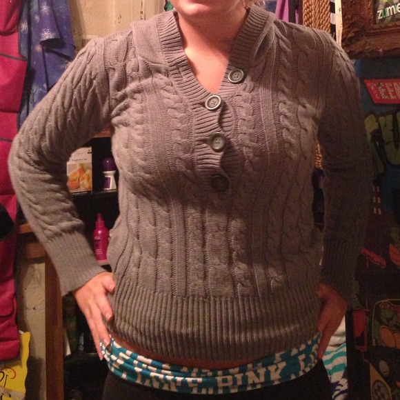 Gray pullover with big buttons. Negotiable!