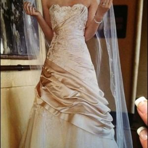 Brand new champagne wedding gown