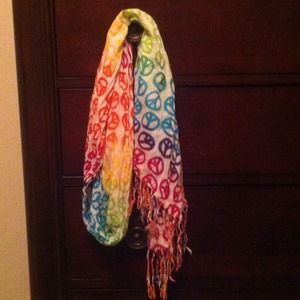 Rainbow Peace printed scarf