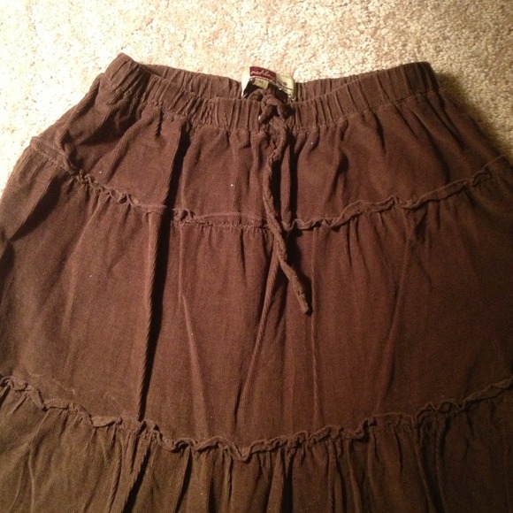 Floor length corduroy skirt