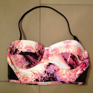 Marble Print Bustier Bikini Top