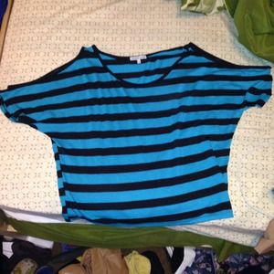Blue and black stripped trendy top