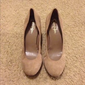 Jessica Simpson suede tan wedge