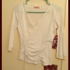 Cream colored lace top