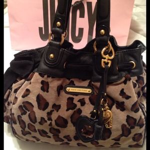 Juicy couture leopard velour daydreamer handbag