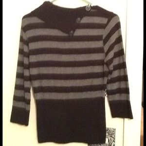 Grey and black sweater top