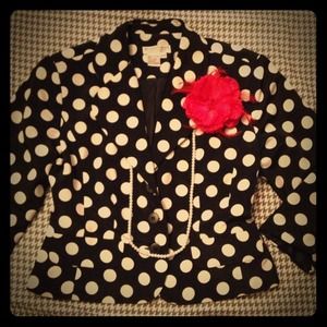 Classy Polka Dot Cropped Blazer