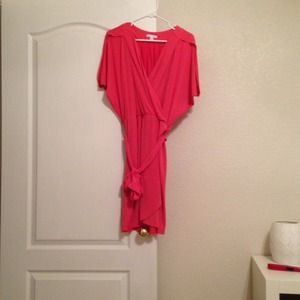 Coral belted dress